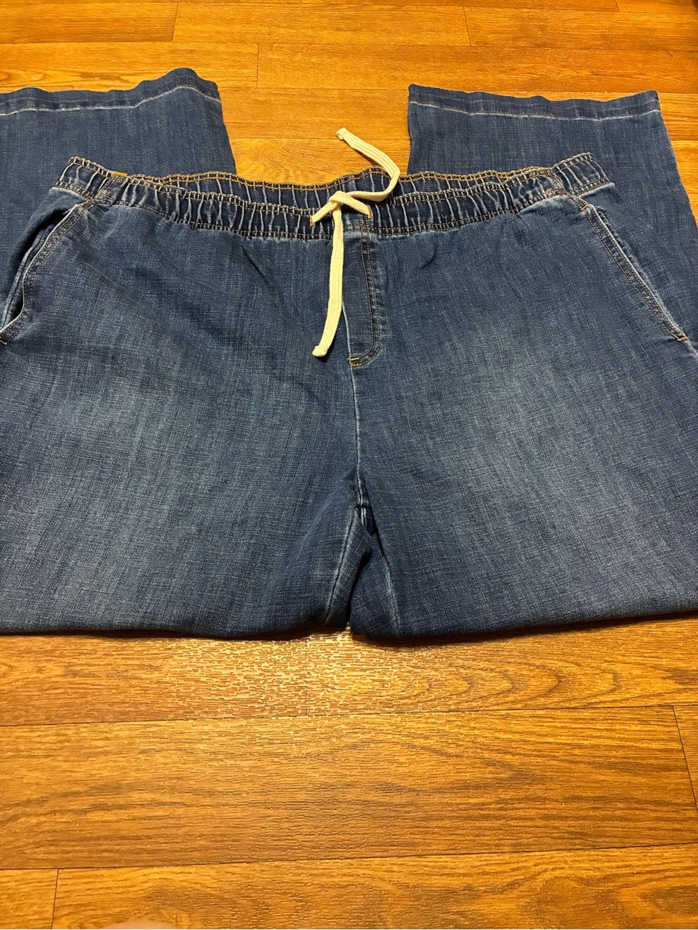 Buffalo David Bitton Women’s Drawstring Wide Leg Pull On Jeans Size XXL NWT